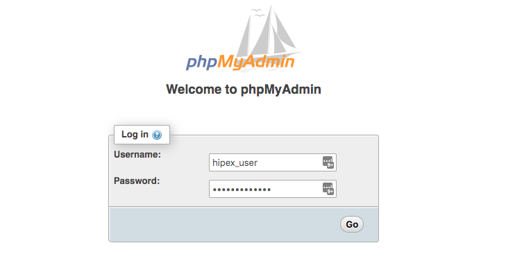 Log into phpmyadmin