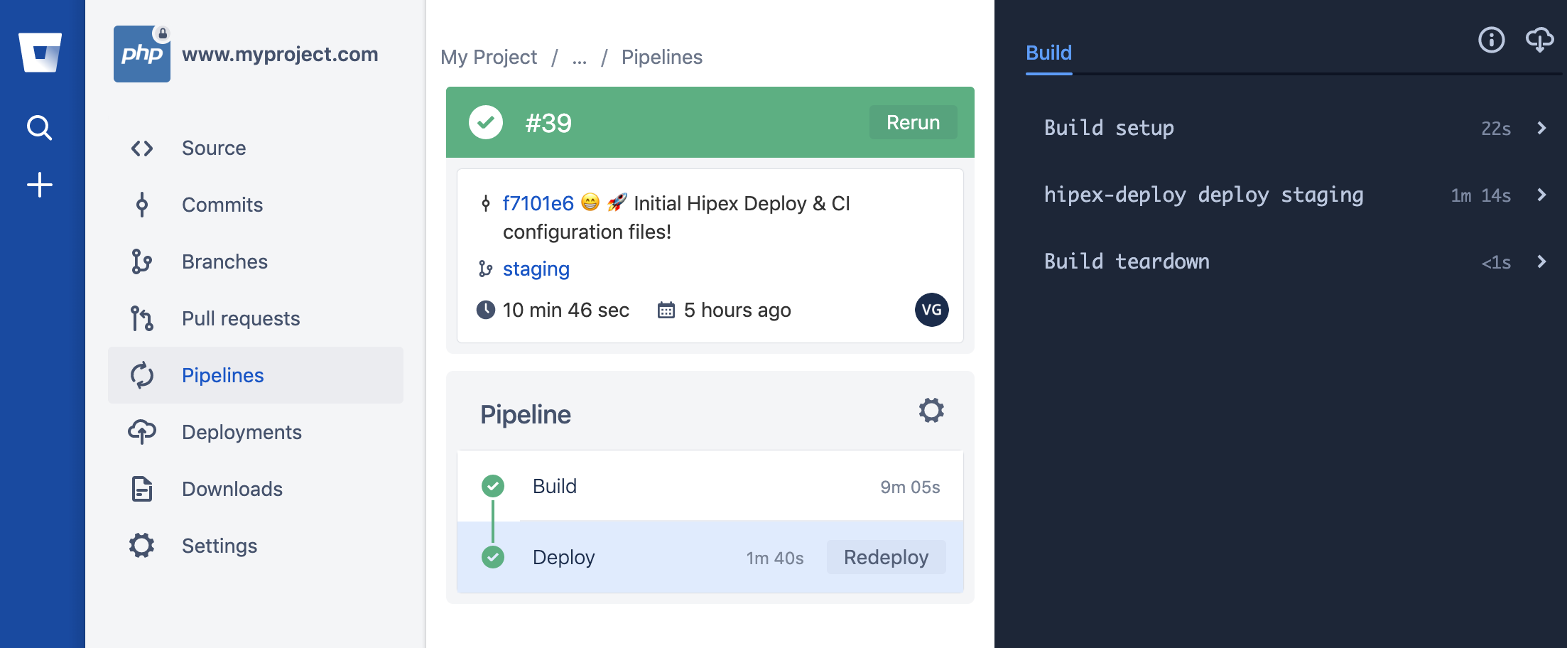 Bitbucket pipeline succeeded