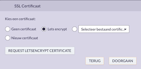 Choose SSL certificate